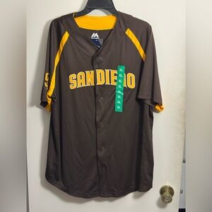 Majestic San Diego Brown and Gold Men's Jersey Padres